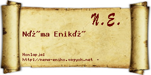 Néma Enikő névjegykártya